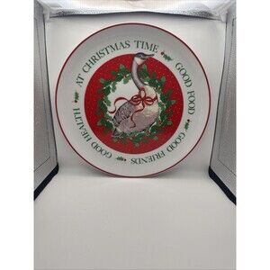 Christmas Goose Plate Vintage George Good Salad Plate Fabritzio, EUC!